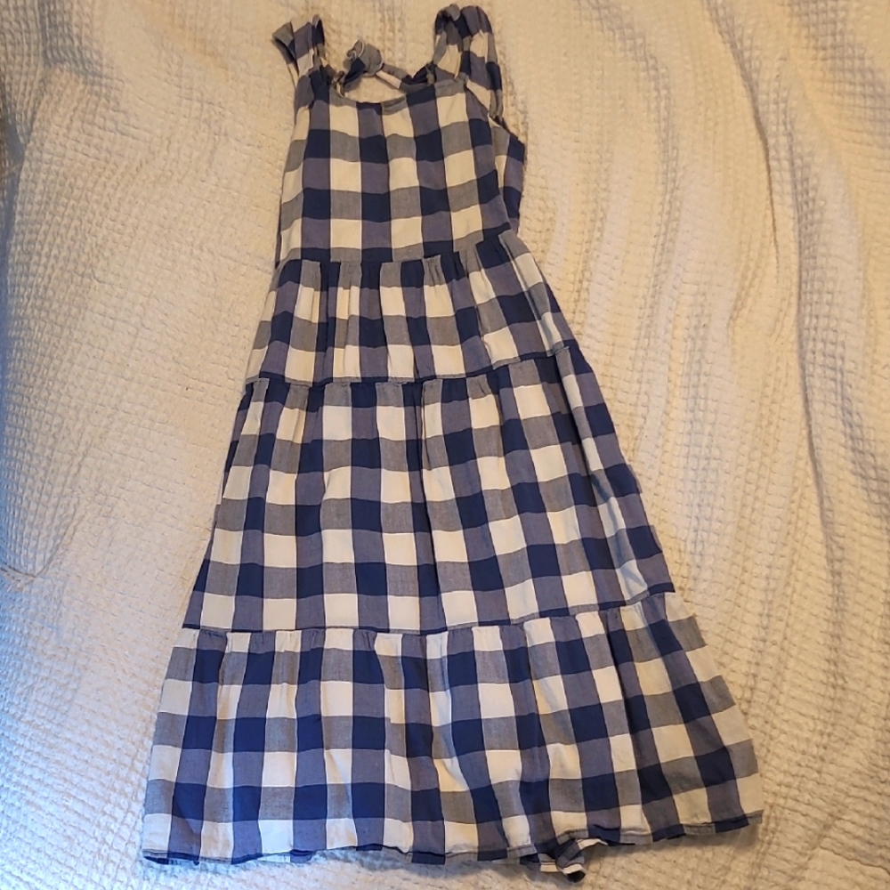 BLUE and WHITE CHECKERED DRESS